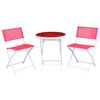 Image of Costway Outdoor Furniture Red 3 Pieces Patio Folding Bistro Set for Balcony or Outdoor Space by Costway 781880209454 03965248 3 Pieces Patio Folding Bistro Set for Balcony or Outdoor Space Costway
