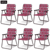Image of Costway Outdoor Furniture 6 Pcs Folding Beach Chair Camping Lawn Webbing Chair by Costway