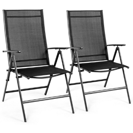 Costway Outdoor Furniture Set of 2 Adjustable Portable Patio Folding Dining Chair Recliner by Costway 12607459 Set 2 Adjustable Portable Patio Folding Dining Chair Recliner Costway