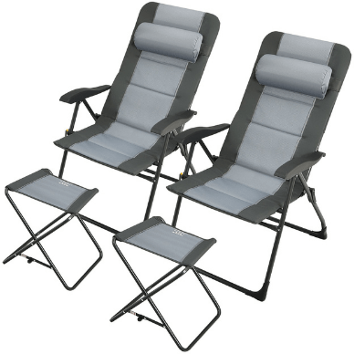 Costway Outdoor Furniture Set of 2 Patiojoy Patio Folding Dining Chair with Adjustable Set Ottoman Recliner by Costway 50746281 Set of 2 Patiojoy Patio Folding Dining Chair Adjustable Set by Costway
