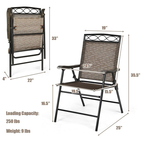 Costway Outdoor Furniture Set of 4 Patio Folding Chairs by Costway 7461758020178 69125308 Set of 4 Patio Folding Chairs by Costway SKU# 69125308