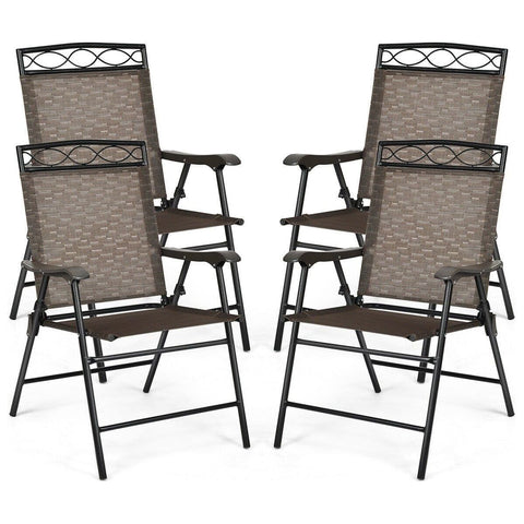 Costway Outdoor Furniture Set of 4 Patio Folding Chairs by Costway 7461758020178 69125308 Set of 4 Patio Folding Chairs by Costway SKU# 69125308