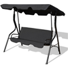 Image of Costway Outdoor Furniture Sets Black 30Lbs Fixed Training Bicycle with Monitor for Gym and Home by Costway 3 Seat Outdoor Patio Canopy Swing Cushioned Steel Frame by Costway