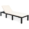 Image of Costway Outdoor Furniture White Patio Rattan Cushioned Height Adjustable Lounge Chair by Costway 71024689-W