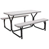 Image of Costway Outdoor Furniture White Picnic Table Bench Set for Outdoor Camping by Costway 6933315533618 91203576-W Picnic Table Bench Set for Outdoor Camping by Costway SKU# 91203576