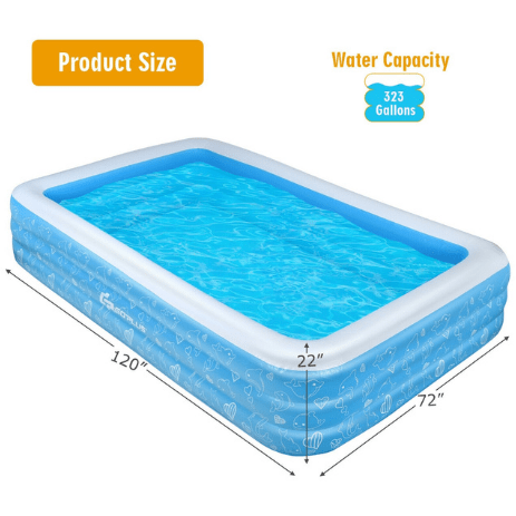 costway Outdoor Inflatable Full-Sized Family Swimming Pool by Costway 03752196 Inflatable Full-Sized Family Swimming Pool by Costway KU:03752196