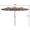 Image of Costway Outdoor Umbrella Bases 15 Feet Patio LED Crank Solar Umbrella without Weight Base by Costway