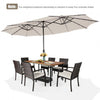 Image of Costway Outdoor Umbrella Bases 15 Feet Twin Patio Umbrella with 48 Solar LED Lights by Costway