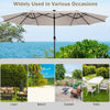 Image of Costway Outdoor Umbrella Bases 15 Feet Twin Patio Umbrella with 48 Solar LED Lights by Costway