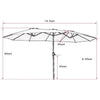 Image of Costway Outdoor Umbrella Bases 15 ft Double-Sided Outdoor Patio Umbrella with Crank without Base by Costway 15 ft Double-Sided Outdoor Patio Umbrella with Crank without Base 