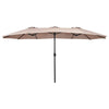 Image of Costway Outdoor Umbrella Bases Beige 15 ft Double-Sided Outdoor Patio Umbrella with Crank without Base by Costway 781880256144 13568970-Beige 15 ft Double-Sided Outdoor Patio Umbrella with Crank without Base 