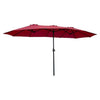 Image of Costway Outdoor Umbrella Bases Wine 15 ft Double-Sided Outdoor Patio Umbrella with Crank without Base by Costway 781880256151 13568970-Wine 15 ft Double-Sided Outdoor Patio Umbrella with Crank without Base 