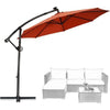 Image of 10 Feet 360° Rotation Solar Powered LED Patio Offset Umbrella without Weight Base by Costway