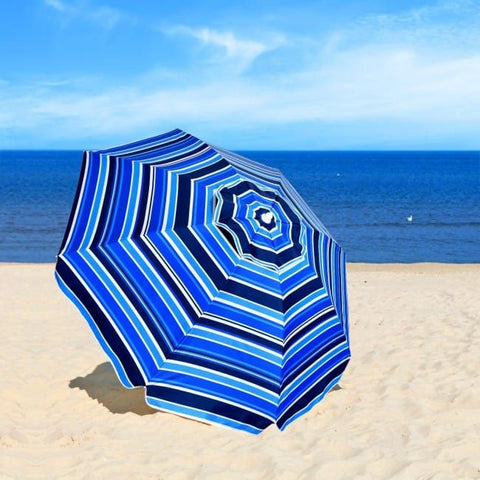 Costway Outdoor Umbrella Enclosure Kits 7.2 FT Portable Outdoor Beach Umbrella with Sand Anchor and Tilt Mechanism by Costway 10 Feet Patio Solar Powered Cantilever Umbrella Tilting System Costway