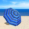 Image of Costway Outdoor Umbrella Enclosure Kits 7.2 FT Portable Outdoor Beach Umbrella with Sand Anchor and Tilt Mechanism by Costway 10 Feet Patio Solar Powered Cantilever Umbrella Tilting System Costway