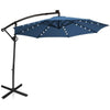 Image of Costway Outdoor Umbrella Enclosure Kits Blue 10 Feet 360° Rotation Solar Powered LED Patio Offset Umbrella without Weight Base by Costway 781880250579 43685109-Blue 10 Feet 360° Rotation Solar Powered LED Patio Offset Umbrella Costway 