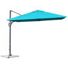 Image of Costway Outdoor Umbrella Enclosure Kits Turquoise 10 x 10 Feet Patio Offset Cantilever Umbrella with Aluminum 360-degree Rotation Tilt by Costway 781880223986 64903285-Turquoise 10x10 Ft Patio Offset Cantilever Umbrella Aluminum 360-degree Rotation
