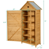 Image of Costway Outdoor Wooden Outdoor Lockable Garden Tool Storage by Costway 27459318
