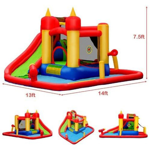 Costway Residential Bouncers Inflatable Blow Up Water Slide Bounce House by Costway Inflatable Blow Up Water Slide Bounce House Costway 85961237/34801725