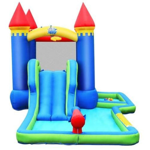 Costway Residential Bouncers Inflatable Bounce House Castle Water Slide with Climbing Wall by Costway
