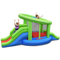 Inflatable Dual Slide Basketball Game Bounce House by Costway