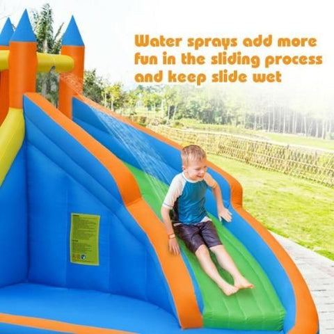Costway Residential Bouncers Inflatable Mighty Bounce House Jumper with Water Slide by Costway