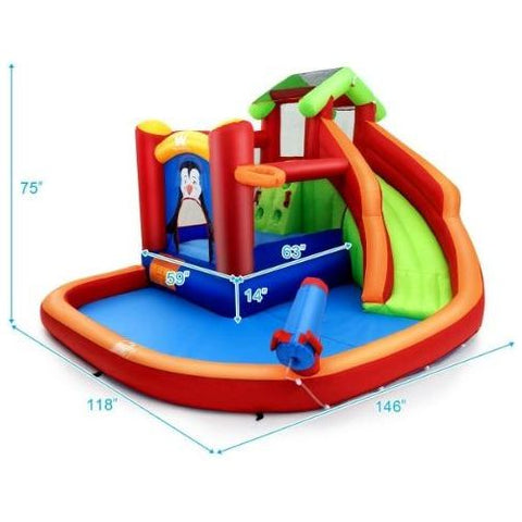 Costway Residential Bouncers Inflatable Slide Bouncer and Water Park Bounce House by Costway