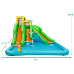 Inflatable Water Park Bounce House with Climbing Wall by Costway