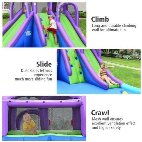 Costway Residential Bouncers Inflatable Water Park Mighty Bounce House with Pool by Costway