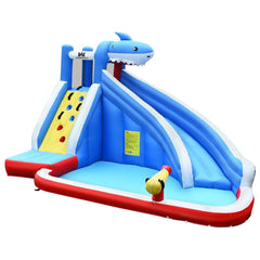 Costway Residential Bouncers Inflatable Water Slide Shark Bounce House Castle by Costway Inflatable Water Slide Shark Bounce House Castle by Costway 21679805