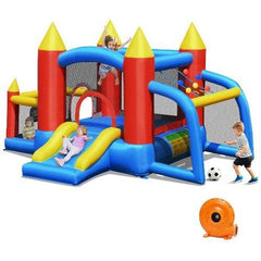 Costway Residential Bouncers Kid Inflatable Slide Jumping Castle Bounce House with 740w Blower by Costway 6499852373624 87659130 Kid Inflatable Slide Jumping Castle Bounce House 740w Blower Costway
