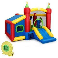 Costway Residential Bouncers Kids Gift Inflatable Bounce House with 480W Blower by Costway 06187435 Kids Gift Inflatable Bounce House with 480W Blower by Costway 06187435
