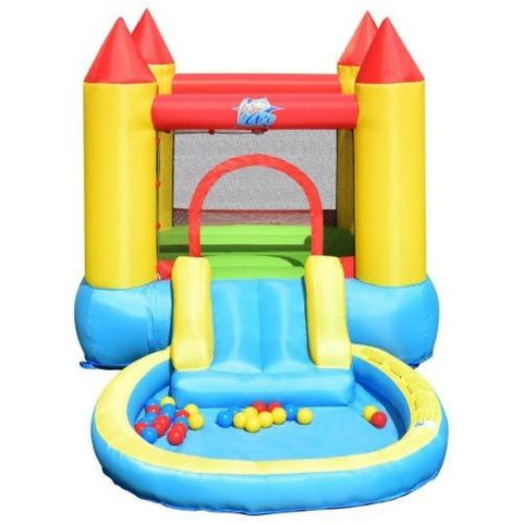 Kids Inflatable Bounce House Castle with Balls Pool & Bag by Costway