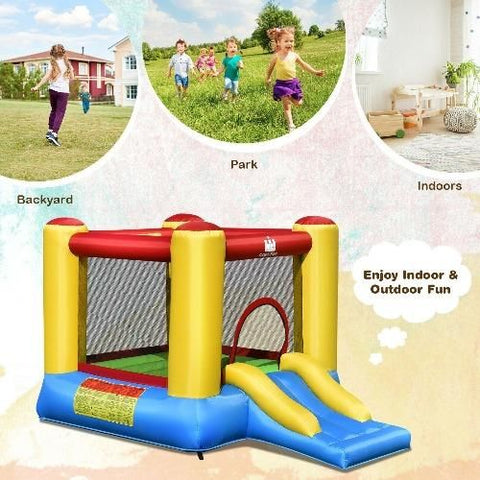 Costway Residential Bouncers Kids Inflatable Bounce House with Slide by Costway 759687369954 62047985 Kids Inflatable Bounce House with Slide by Costway SKU# 62047985