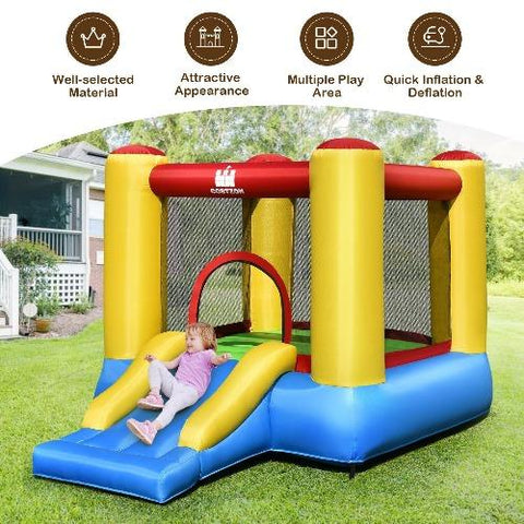 Costway Residential Bouncers Kids Inflatable Bounce House with Slide by Costway 759687369954 62047985 Kids Inflatable Bounce House with Slide by Costway SKU# 62047985