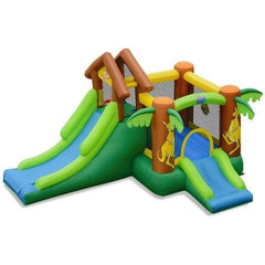 Kids Inflatable Jungle Bounce House Castle with Bag by Costway