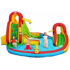 Kids Inflatable Water Slide Park with Climbing Wall and Pool by Costway