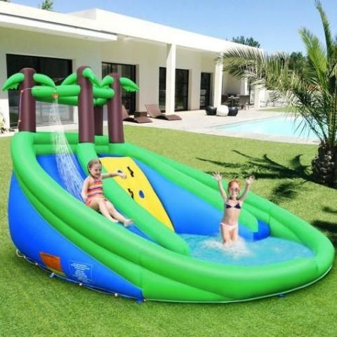 Costway Residential Bouncers Not Included Inflatable Water Park Pool Bounce House Dual Slide Climbing by Costway 7461759499720 67530198-NI
