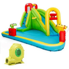 Outdoor Inflatable Water Bounce House with 480W Blower by Costway