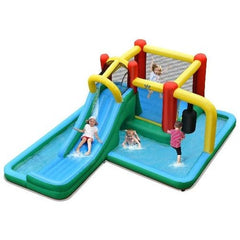 Slide Water Park Climbing Bouncer Pendulum Chunnel Game without Air-blower by Costway