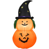 Image of 5' Halloween Inflatable LED Pumpkin with Witch Hat by Costway