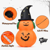 Image of 5' Halloween Inflatable LED Pumpkin with Witch Hat by Costway