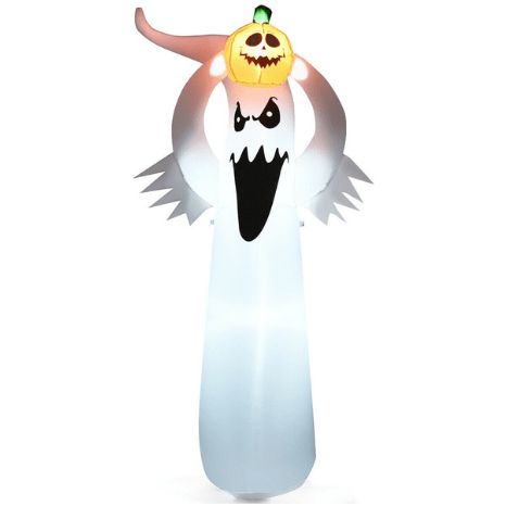 Costway Special Event Inflatables 6 Feet Halloween Inflatable Blow Up Ghost with Pumpkin and LED Lights by Costway 75643902 6 Feet Inflatable Blow Up Ghost with Pumpkin and LED Lights by Costway