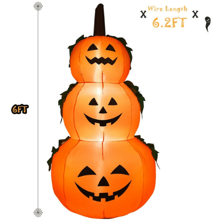 Costway Special Event Inflatables 6 Feet Halloween Inflatable Stacked Pumpkins by Costway 97152843