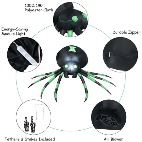 Costway Special Event Inflatables 6FT Halloween Inflatable Blow-Up Spider by Costway 15239784