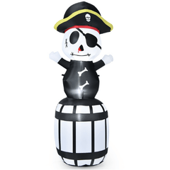 8' Halloween Inflatable Pirate Barrel by Costway
