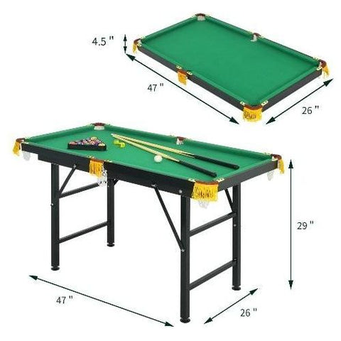 Costway Swing Sets & Playsets 47" Folding Billiard Table with Cues and Brush Chalk by Costway