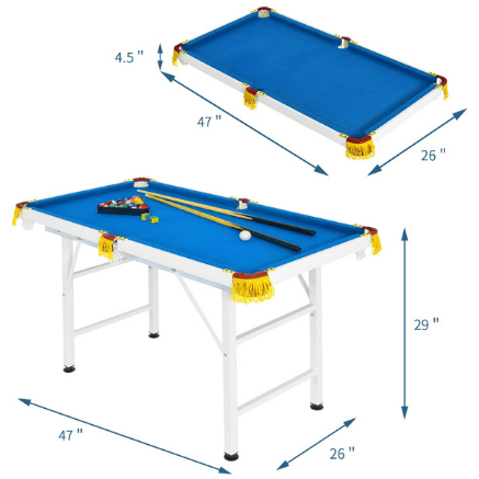 Costway Swings & Play Sets 47" Folding Billiard Table Pool Game Table with Cues and Brush Chalk by Costway 19657208 47" Folding Billiard Table Pool Game  Cues and Brush Chalk by Costway