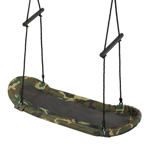 Costway Swings & Play Sets Army Green Saucer Tree Swing Surf Kids Outdoor Adjustable Oval Platform Set with Handle by Costway 6499854318838 20196435 Saucer Tree Swing Surf Outdoor Adjustable Oval Platform Handle Costway