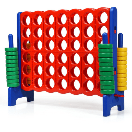 Costway Swings & Play Sets Blue Jumbo 4-to-Score Giant Game Set with 42 Jumbo Rings & Quick-Release Slider by Costway 23087651 Jumbo 4-to-Score GiantSet  42 Jumbo Rings & Quick-Release  by Costway
